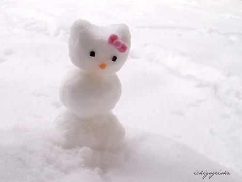 pupazzo di neve hello kitty